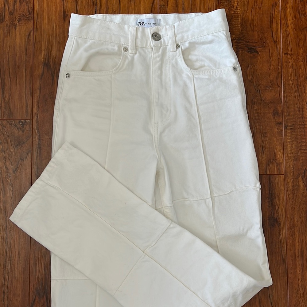 Zara Straight Leg Patchwork Jean - image 1